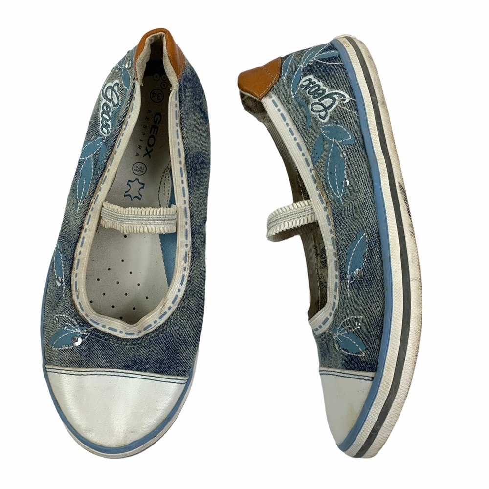 Geox Respira Embroidered Sequin Slip On Shoes US 3